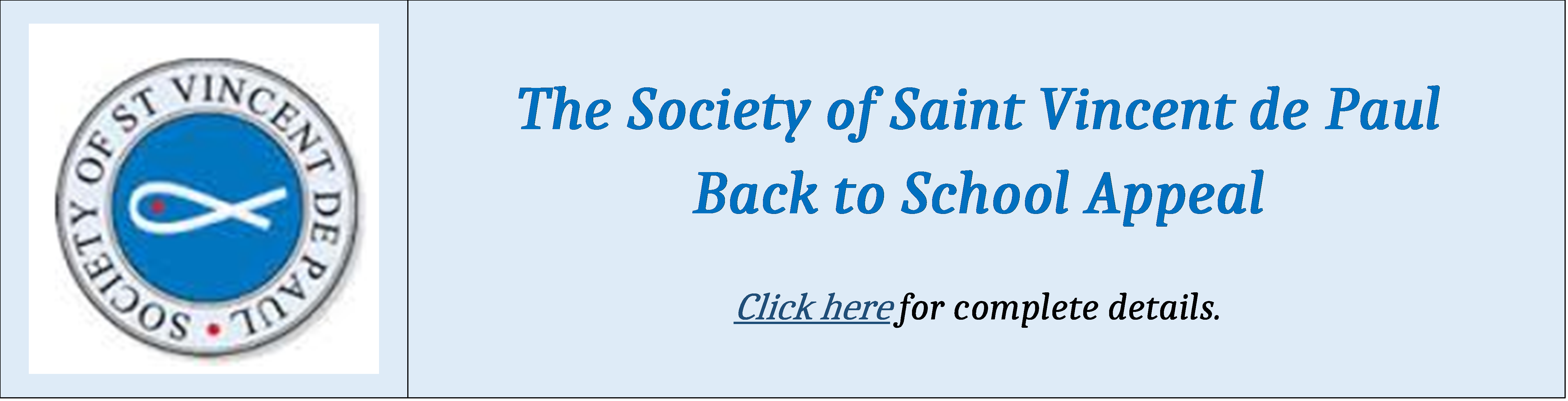 SSVDP-Back to School Appeal 2022